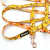 Long Dog Leash Busy Bees width 2 cm (0.78") wide, rose gold snap hook 6 cm