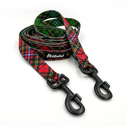 Dog Leash Tartan width 2.5 cm, 1"  wide, snap hook black 8cm