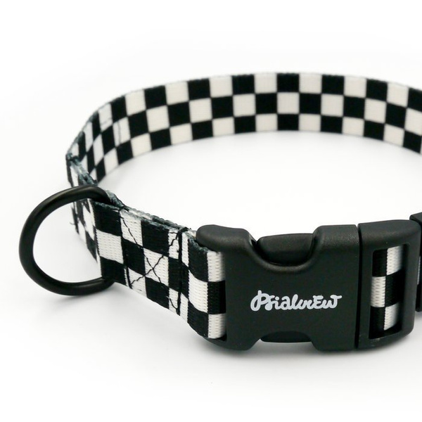Dog Collar Psiakrew Checker 2.5 cm, 1" wide black extras