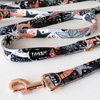 Dog Leash Deer Calls width 2.5 cm, 1"  wide, pink gold, big snap hook 8 cm