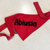 Bandana with the name of the Dog Psiakrew, personalized tied handkerchief, red bandana scarf