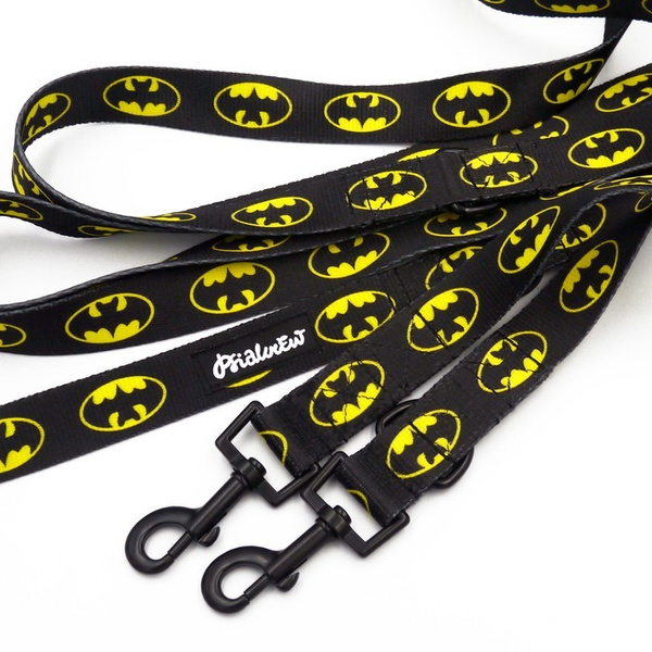 Długa Smycz Dla Psa Przepinana Regulowana Bat Dog Psiakrew, 2,5 cm, karabińczyk 6cm czarny