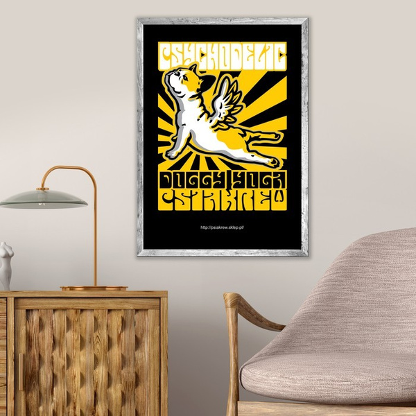 Art Print Puglin Pugroe Psiakrew, plakat dla miłośnika mopsów