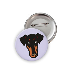 Pin Hund Dobermann Psiakrew Button Badzyk 25mm