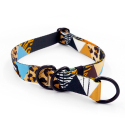 Half-choke collar Wild Animals, 2.5 cm wide, medium and big dogs,black extras