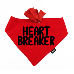 Bandana dla psa HEART BREAKER Psiakrew, personalizowana wiązana chusteczka, czerwona apaszka
