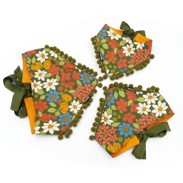Orange Garden Psiakrew Bandana, gebundenes Taschentuch, Baumwollschal