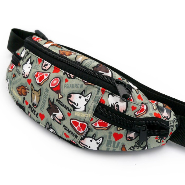 Fanny Pack Bull Terrier Gourmet Gray Hip Bag Psiakrew 