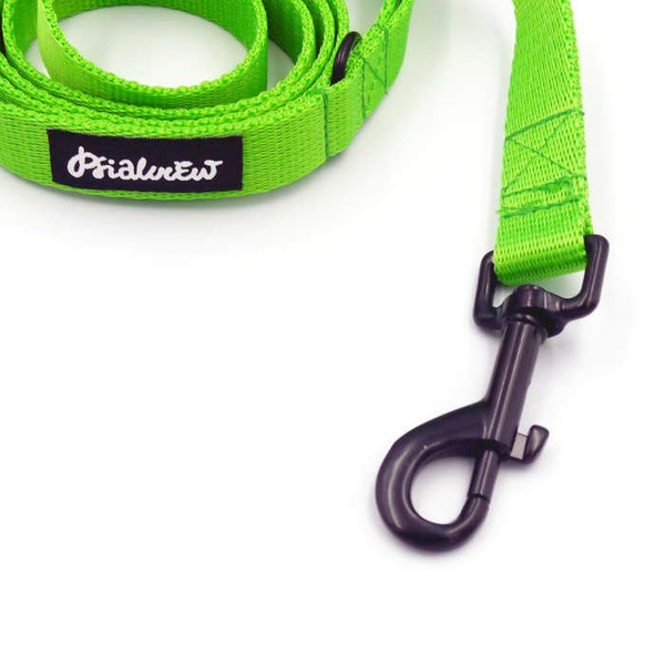 Lime Dog Leash width 2 cm 0.78 ", black extras