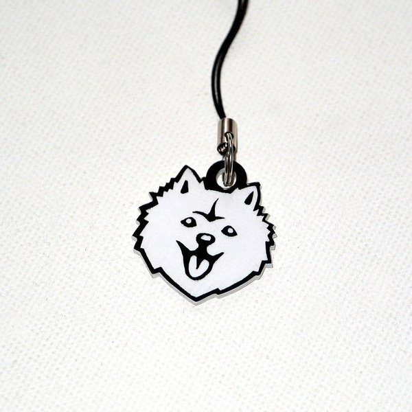 Spitz dog pendant, phone tag, charms