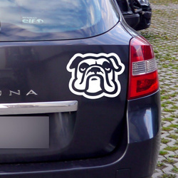 English Bulldog Psiakrew dog car sticker for dark car bodies