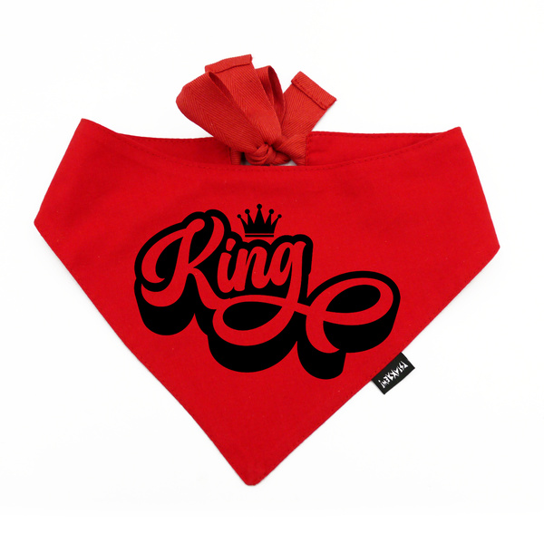 Personalisiertes rotes Bandana für Hunde King Psiakrew