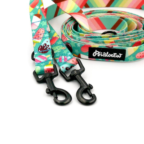 Long Dog Leash Ice Ice Baby Psiakrew width 2 cm (0.78"), black snap hook 6 cm