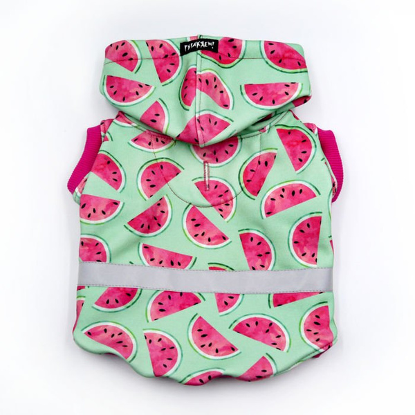 Bluza dla Psa z kapturem Watermelon, odblaskowy element, wzór arbuzy