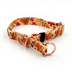 Obroża półzaciskowa Cynamonowe Pierniczki Psiakrew szeroka na 2 cm, dla małych psów, różowe złoto