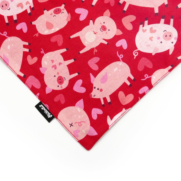 Dog Bandana Piggy in Love Psiakrew handkerchief style to tie around your pet’s neck