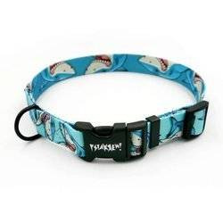 Dog Collar Psiakrew Shark, 2 cm 0.78" wide, for small dogs, black extras