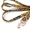 Long Dog Leash Tarzan panthera pattern, width 2 cm (0.78")  wide. rose gold snap hook 6 cm