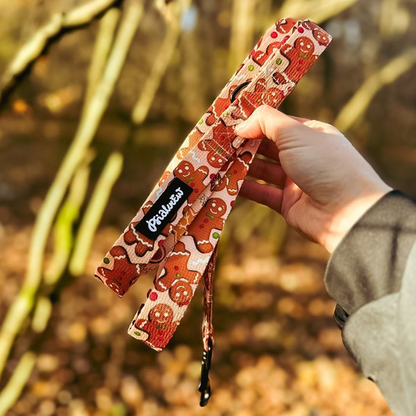 Hundeleine Zimt-Lebkuchen Psiakrew, Breite 2,5 cm, Karabiner 6 cm schwarz