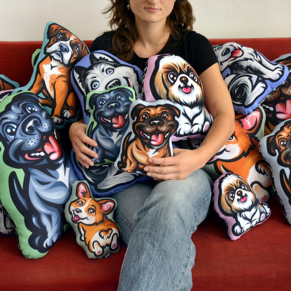 Staffordshire Bull Terrier Brown Dog Decorative Pillow Cushion Stuffed Doggy cuddly mascot