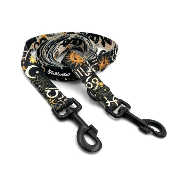 Dog Leash Zodiak width 2.5 cm, 1"  wide, snap hook black 8cm