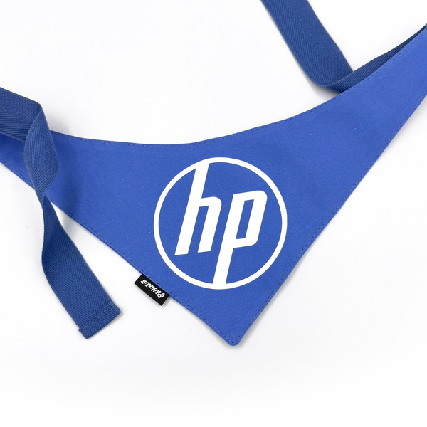 Niebieska Personalizowana Bandana dla psa, Twoje Logo Grafika, wiązana chusteczka, apaszka Psiakrew