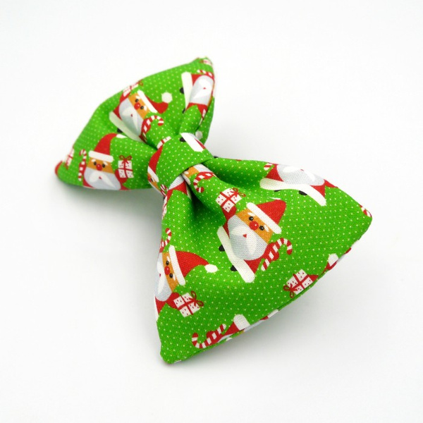 Christmas Dog Bow Tie- Santas, Pet Bow Tie, Bowtie, Collar Attachment