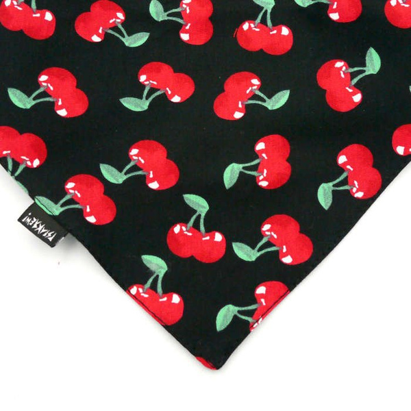 Dog Bandana Cherries handkerchief style to tie around your pet’s neck