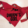 Bandana dla psa DADDY'S GIRL Psiakrew, personalizowana wiązana chusteczka, czerwona bandana