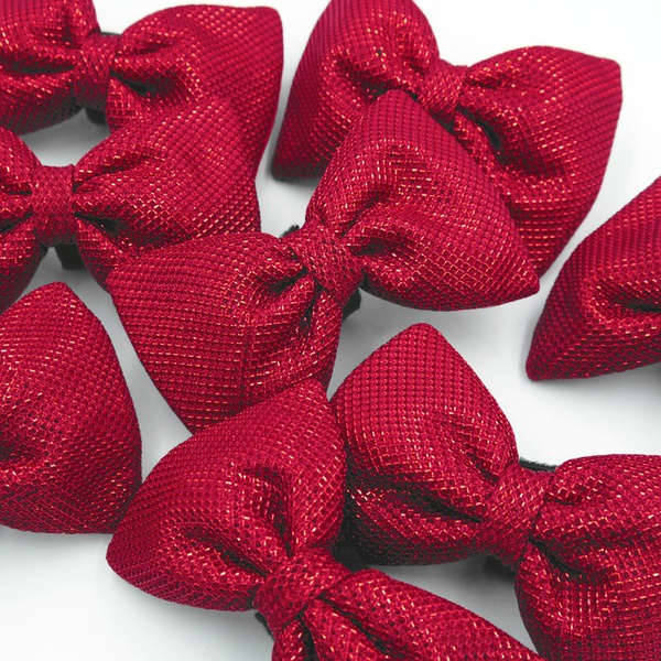 Red disco party bow tie for a dog; carnival New Year's Eve decorative bow Psiakrew
