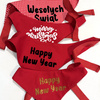 Rotes Bandana mit schwarze Aufschrift „Happy New Year“ Psiakrew