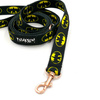 Dog Leash Batdog, 2 cm wide, gold small snap hook 4 cm