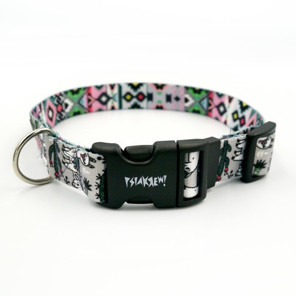 Dog Collar Psiakrew Grey Llama 2.5 cm, 1"  wide