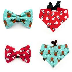 Set mit Weihnachtsaccessoires als Geschenk für einen Hund, Fliege, Bandana, Schneemänner und Rudolphs Psiakrew