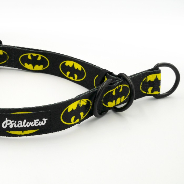 Half-choke collar Bat Dog, 2.5 cm wide, medium and big dogs, black extras