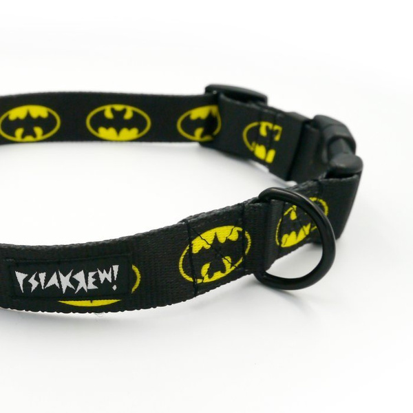 Dog Collar Psiakrew Bat Dog 2.5 cm, 1" wide, black extras