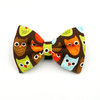 Dog Bow Tie, gift for dog, Pet Bow Tie, Bowtie, Collar Attachment, Brown, owl pattern