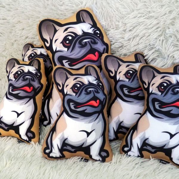 Decorative Dog Pillow Cushion French Bulldog white-beige cuddly mascot