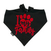 Bandanka dla psa, wiązana chusteczka, czarna bandana apaszka I love my Family Black