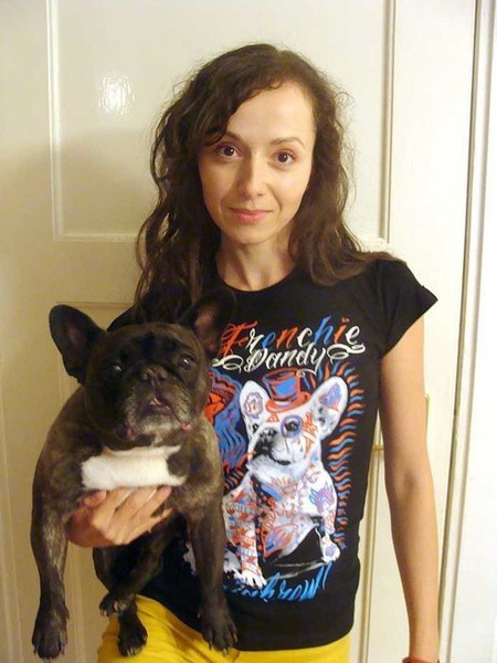 Koszulka Pies Buldog Francuski Dandys, Frenchie Dandy T-shirt damski Psiakrew