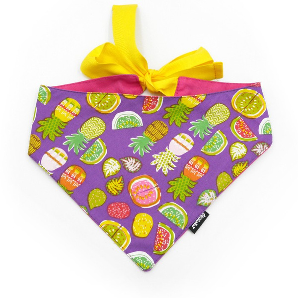 Dog Bandana Pineapple Psiakrew handkerchief style to tie around your pet’s neck