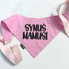 Bandana dla Psa - SYNUŚ MAMUSI - Psiakrew, personalizowana wiązana chusteczka, różowa apaszka
