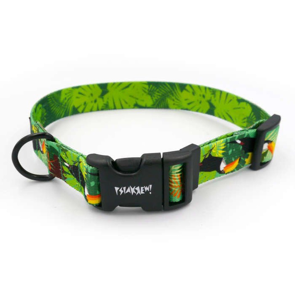 Dog Collar Psiakrew Toucan 2.5 cm 1" wide, black extras