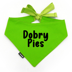 Bandana dla psa Dobry Pies Psiakrew, personalizowana wiązana chusteczka, zielona bandana apaszka