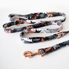 Dog Leash Deer Calls width 2.5 cm, 1"  wide, pink gold, big snap hook 8 cm