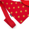 Red Christmas bandana for a dog with golden stars, a handkerchief, a scarf for a pet