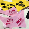 Bandana dla Psa NIE GŁASKAJ! Psiakrew, personalizowana wiązana chusteczka, żółta apaszka