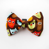 Dog Bow Tie, gift for dog, Pet Bow Tie, Bowtie, Collar Attachment, Brown, owl pattern