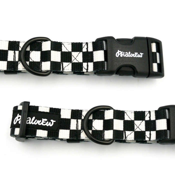 Dog Collar Psiakrew Checker 2.5 cm, 1" wide black extras