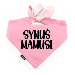 Dog Bandana – MAMA’S BOY – Psiakrew, personalized tied handkerchief, pink bandana scarf